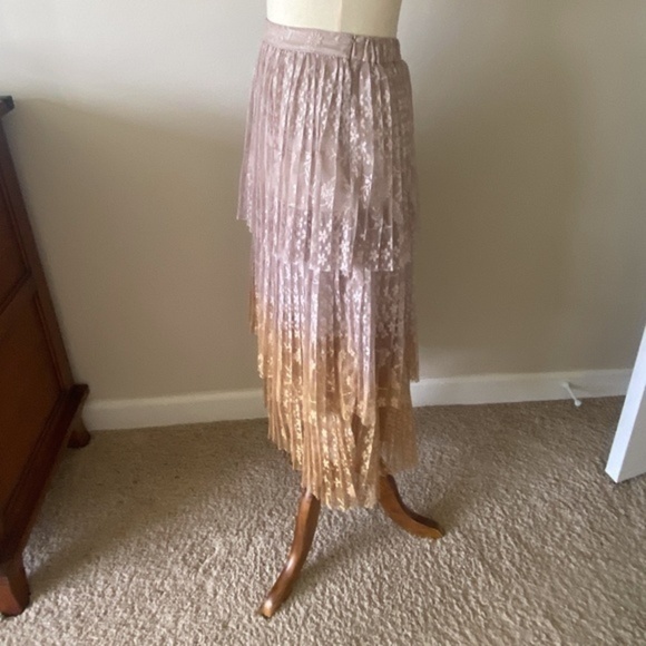 NWOT Anthropologie Tiered Lace Ombre Skirt Small - Picture 6 of 6